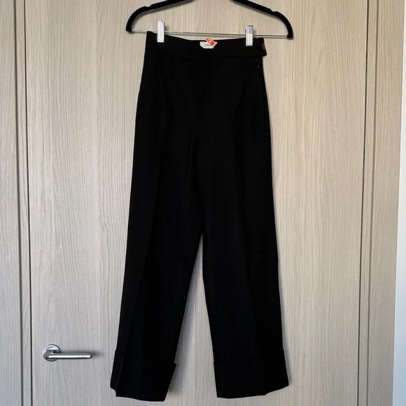 Aritzia wool black high rise pants with cuffed hem size 00 - excellent condition - Picture 3 of 8
